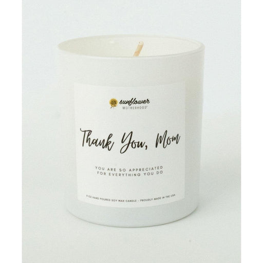 Sunflower Motherhood Thank You Mom Candle Candles Light Gray