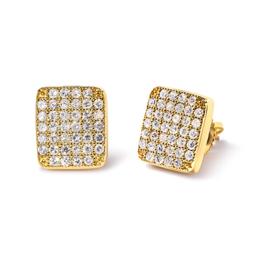 Bids.com 14K Yellow Gold 1/2 Cttw Diamond Square Shaped Composite Cluster Stud  Earrings (I-J Color, I1-I2 Clarity) Earrings White Smoke Yellow.Gold / 0.52