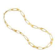 Bids.com 14K Yellow Gold Italian Oval Links Necklace Necklaces White Smoke 18 / Yellow Gold