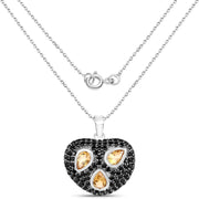 Bids.com 3.19 Carat Genuine Citrine and Black Spinel .925 Sterling Silver Pendant Pendants White Smoke