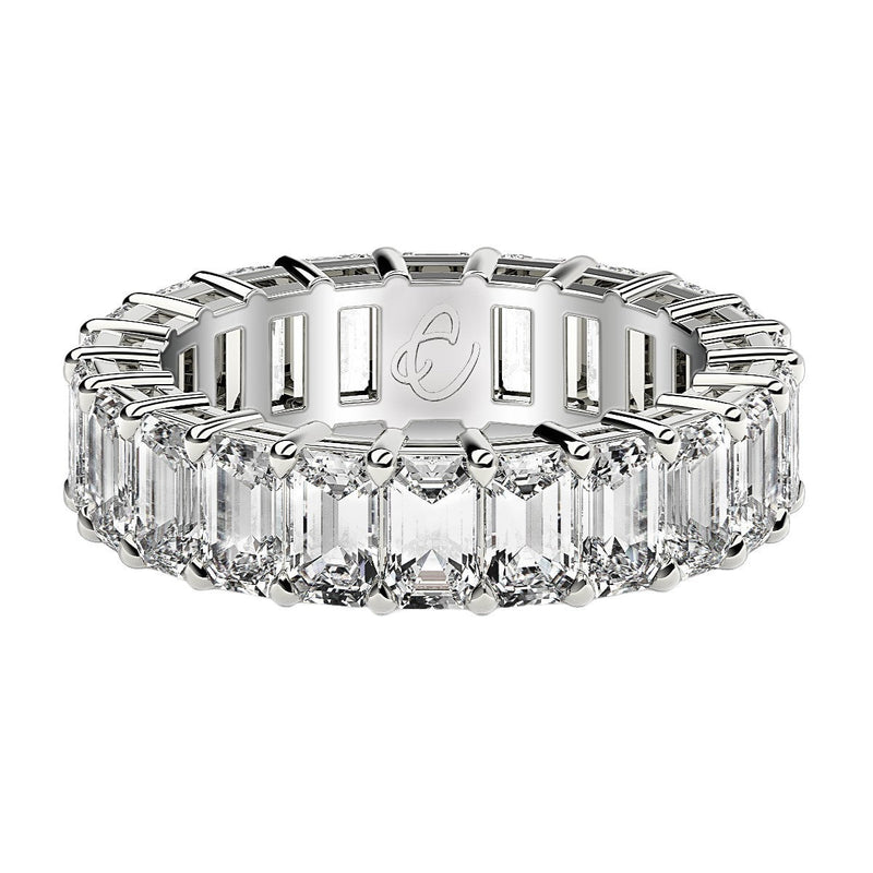 Bids.com Emerald Cut Lab Grown Diamond Eternity Ring in 14k White Gold (6 cttw FG/VS2) Rings White Smoke 4 / White Gold,4.5 / White Gold,5 / White Gold,5.5 / White Gold,6 / White Gold,6.5 / White Gold,7 / White Gold,7.5 / White Gold,8 / White Gold,8.5 / White Gold,9 / White Gold