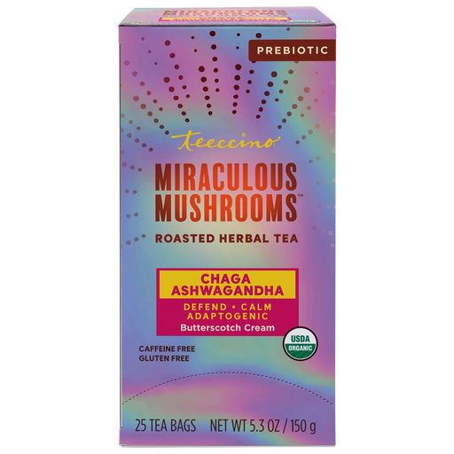 Teeccino Chaga Ashwagandha Butterscotch Cream Mushroom Herbal Tea Herbal Tea Light Slate Gray 25 tea bags
