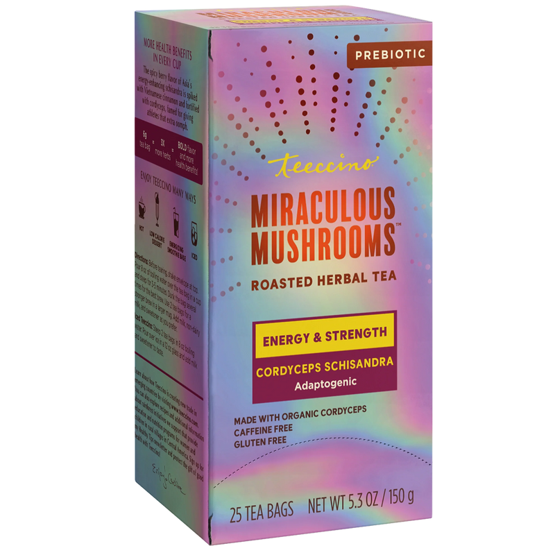 Teeccino Cordyceps Schisandra Cinnamon Berry Mushroom Herbal Tea Herbal Tea Rosy Brown 25 tea bags