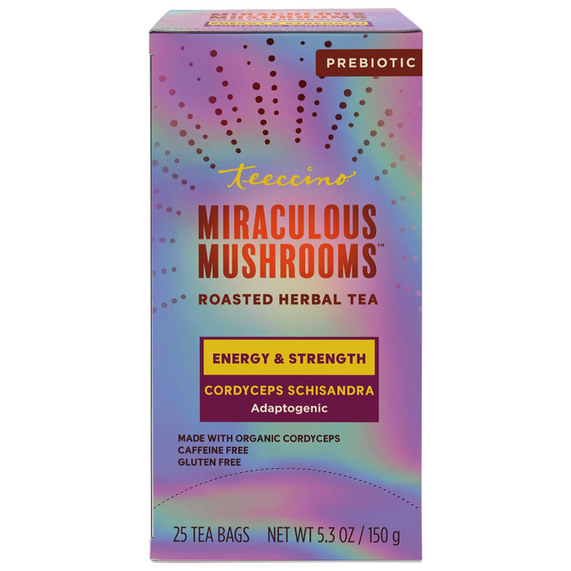 Teeccino Cordyceps Schisandra Cinnamon Berry Mushroom Herbal Tea Herbal Tea Light Slate Gray 25 tea bags