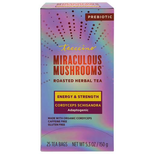 Teeccino Cordyceps Schisandra Cinnamon Berry Mushroom Herbal Tea Herbal Tea Light Slate Gray 25 tea bags