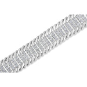 Bids.com 14K White Gold 5.0 Cttw Round Brilliant Cut Diamond 7" S Wave Serpentine Tennis Bracelet (H-I Color, I1-I2 Clarity) Bracelets White Smoke White.Gold / 7