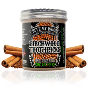 BiteMyWood 450 Qty BiteMyWood Flavored Birchwood Toothpicks in Plastic Jars Beauty & Personal Care - Nasal & Oral Care - Dental Floss & Picks Light Gray 450qty Cinnamon
