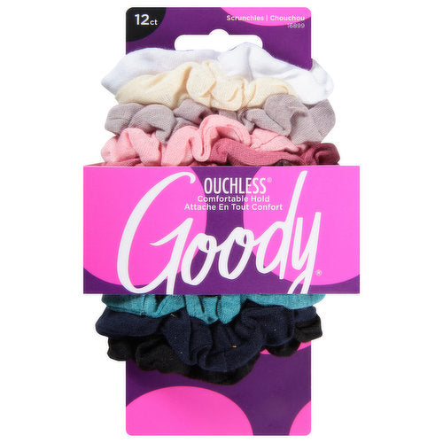 Goody Goody Value Skinny Scrunchie – 12 Hair Care White Smoke