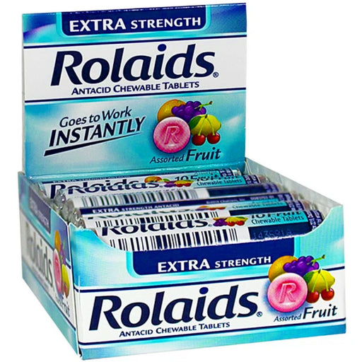 Rolaids Rolaids Extra Strength Chewable Tablets Fruit - 12 Rolls Of Health & Beauty White Smoke