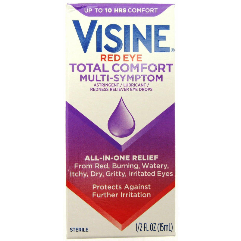 Visine Visine Red Eye, Total Comfort Multi-Symptom Eye Drops, 1/2 Fl Oz (15 Ml) Health & Beauty White Smoke