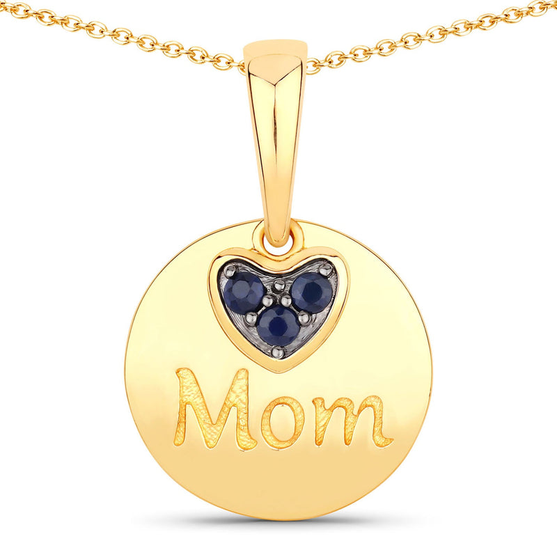 Bids.com 0.20 Carat Genuine Blue Sapphire .925 Sterling Silver Pendant Pendants White Smoke size 18.00