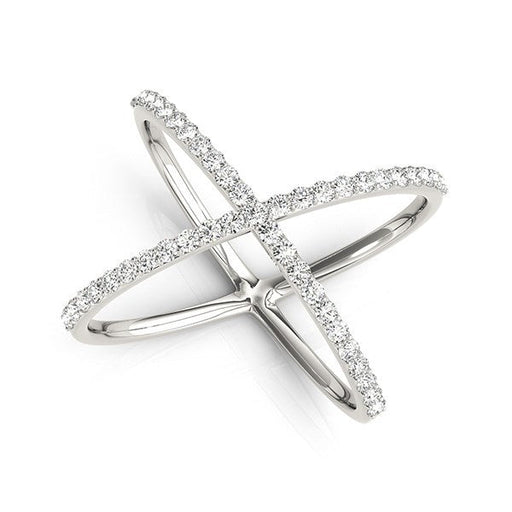 Bids.com 14k White Gold X Style Thin Ring with Diamonds (1/2 cttw) Rings White Smoke 3 / White Gold,3.5 / White Gold,4 / White Gold,4.5 / White Gold,5 / White Gold,5.5 / White Gold,6 / White Gold,6.5 / White Gold,7 / White Gold,7.5 / White Gold,8 / White Gold,8.5 / White Gold,9 / White Gold
