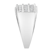 Bids.com 14K White Gold Men's Diamond Channel Set Band Ring (1 cttw, H-I Color, SI2-I1 Clarity) Rings White Smoke 13 / White.Gold,11 / White.Gold,10.5 / White.Gold,10.25 / White.Gold,10 / White.Gold,12 / White.Gold