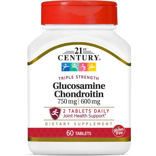 21st Century 21st Century Glucosamine / Chondroitin, Triple Strength, 750 Mg / 600 Mg, 60 Tablets Vitamins & Supplements White Smoke