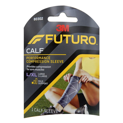 Futuro FUTURO Sport Performance Compression Calf Sleeve, Graduated Support, L/XL Supports & Braces White Smoke