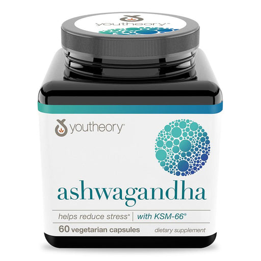 Youtheory Ashwagandha Cp 60  Ksm-66 Vitamins & Supplements White Smoke