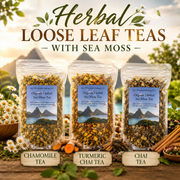 MG Windward Trading LLC Premium Irish Sea Moss Herbal Teas Sea Moss Tea Seashell Egyptian Lemongrass,Chamomile,Chai,Mango,Pomegranite Green Tea,Turmeric Golden Chai,Raspberry,Moroccan Mint