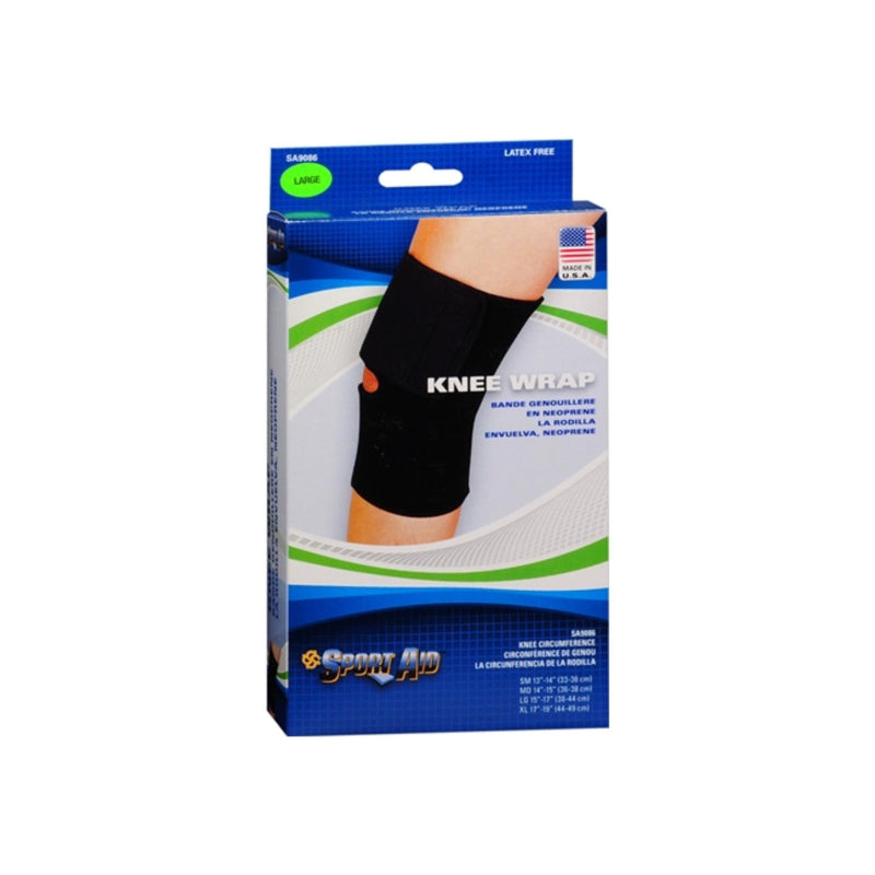 Sport Aid Knee Wrap Neoprene Sport Aid Black Large Wall Jacks & Braces Black