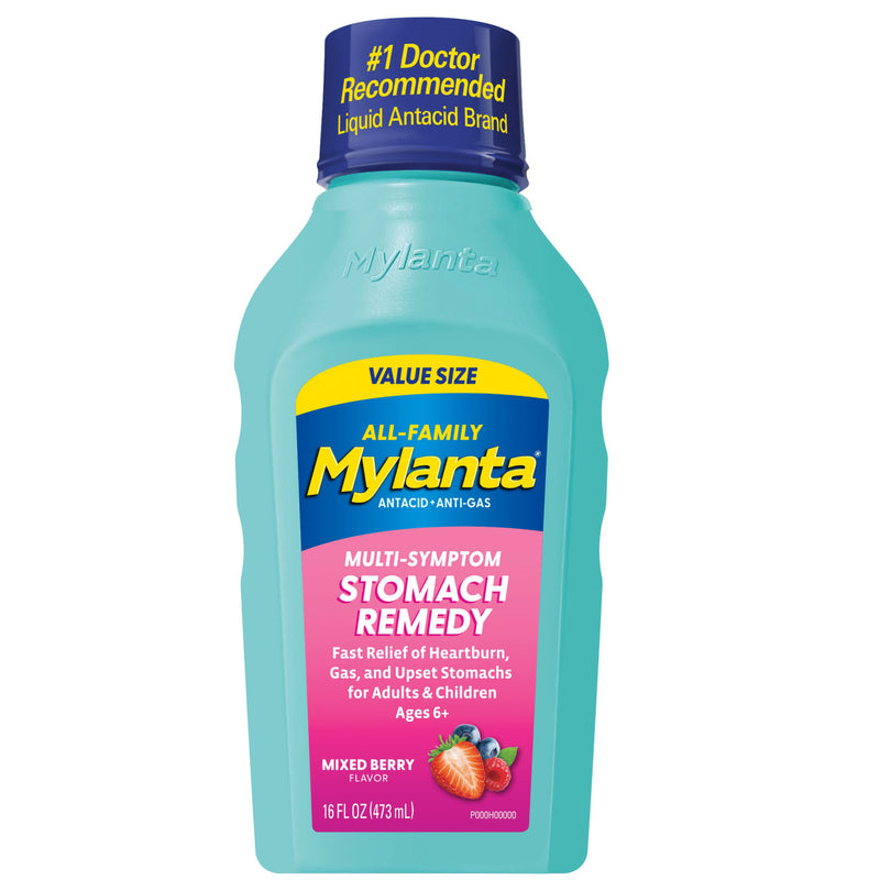 Mylanta Mylanta All-Family Multi-Symptom Stomach Remedy Mixed Berry - 16 fl oz Medicine & Drugs White Smoke