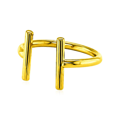 Bids.com 14k Yellow Gold Open Ring with Bars Rings White Smoke Yellow Gold