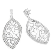 Bids.com 0.73 Carat Genuine White Diamond .925 Sterling Silver Earrings Earrings White Smoke