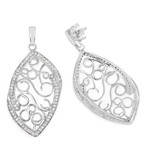 Bids.com 0.73 Carat Genuine White Diamond .925 Sterling Silver Earrings Earrings White Smoke