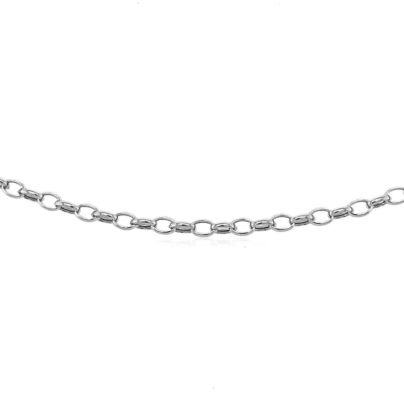 Bids.com 3.2mm 14k White Gold Oval Rolo Chain Necklaces White Smoke 18 / White Gold,One / White Gold