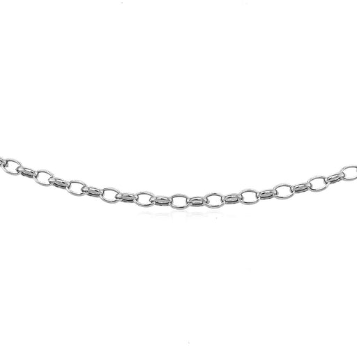 Bids.com 3.2mm 14k White Gold Oval Rolo Chain Necklaces White Smoke 18 / White Gold,One / White Gold