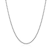 Bids.com 14k White Gold Bead Chain 1.5mm Necklaces White Smoke 16 / White Gold,18 / White Gold