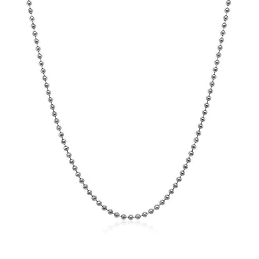 Bids.com 14k White Gold Bead Chain 1.5mm Necklaces White Smoke 16 / White Gold,18 / White Gold