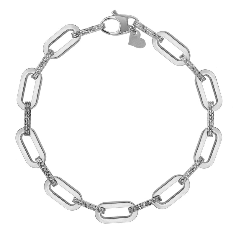 Bids.com 14k White Gold Diamante Paperclip Chain Bracelet (7.00 mm) Bracelets White Smoke 7 / White Gold