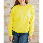 Sunflower Motherhood Smiley Mama Knows Best Sweatshirt Clothing Tan Small,Medium,Large,Extra Large