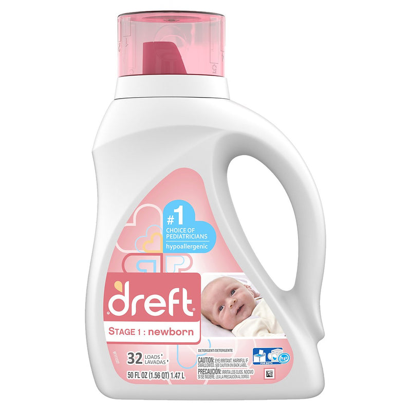 Dreft Dreft Stage 1: Newborn Baby Liquid Laundry Detergent, 32 Loads 50 Fl Oz Laundry Detergent White Smoke