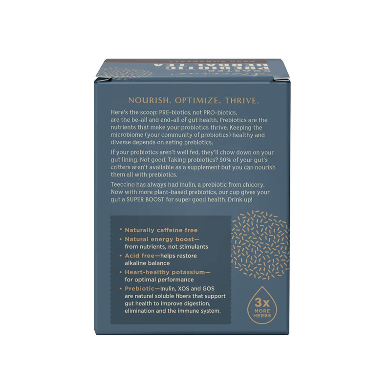 Teeccino Dark Chocolate Prebiotic SuperBoost Herbal Tea Herbal Tea Dim Gray 25 tea bags,10 tea bags