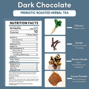 Teeccino Dark Chocolate Prebiotic SuperBoost Herbal Tea Herbal Tea White Smoke 25 tea bags,10 tea bags