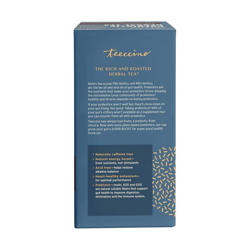 Teeccino Dark Chocolate Prebiotic SuperBoost Herbal Tea Herbal Tea Dark Slate Blue 25 tea bags,10 tea bags
