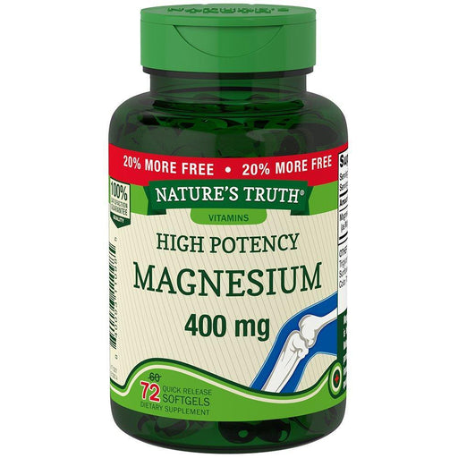 Nature's Truth Nature's Truth Magnesium, Extra Strength, 400 Mg, Quick Release Softgels Vitamins & Supplements White Smoke
