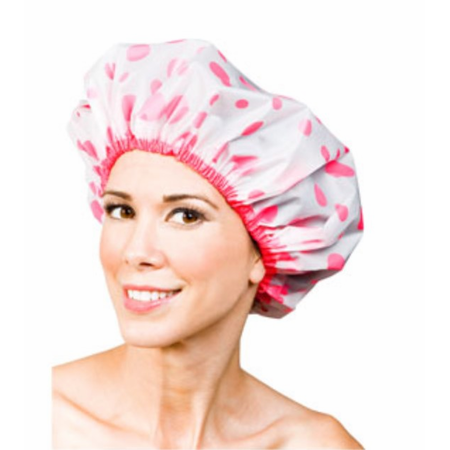 Betty Dain Betty Dain Vinyl Bath Mate Shower Cap Polka Dot Regular 203 Hair Styling Tools White Smoke