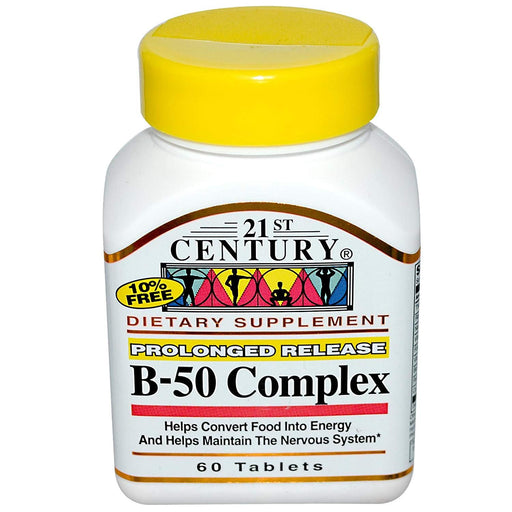 21st Century 21st Century Prolonged Release Vitamin B-50 Complex Tablet 60ct Vitamins & Supplements White Smoke