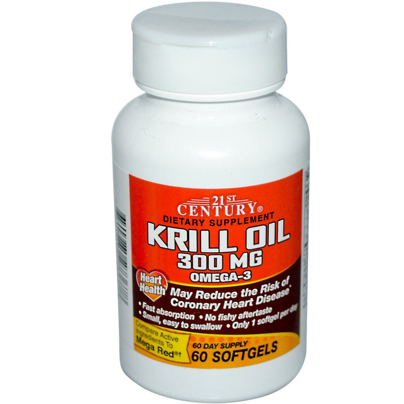21st Century 21st Century® Krill Oil – 350mg – 60 Softgels Vitamins & Supplements White Smoke