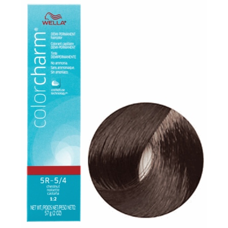 Wella Wella Color Charm Demi Permanent Haircolor 5R-5/4 Chestnut 2 Oz Hair Color White Smoke
