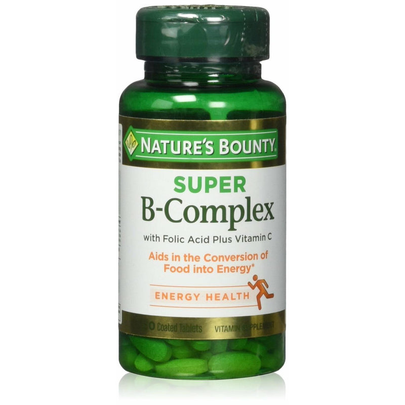 Nature's Bounty Nature's Bounty Super B Complex With Folic Acid Plus Vitamin C Tablets Vitamins & Supplements White Smoke