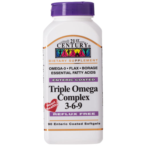 21st Century 21st Century Enteric Coated Triple Omega Complex 3-6-9 Vitamins & Supplements Lavender