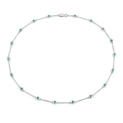 Bids.com 1.80 Carat Genuine Emerald .925 Sterling Silver Necklace Necklaces White Smoke size 18.00