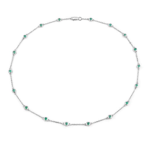 Bids.com 1.80 Carat Genuine Emerald .925 Sterling Silver Necklace Necklaces White Smoke size 18.00