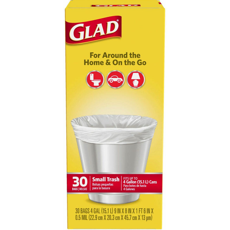 Glad Glad Small Trash Bags - 4 Gallon - 30ct Paper & Plastic Shopping Bags Goldenrod