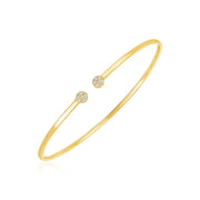 Bids.com 14k Yellow Gold High Polish Diamond Cluster Bangle (2mm) Bracelets White Smoke Yellow Gold