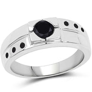 Bids.com 0.56 Carat Genuine Black Diamond .925 Sterling Silver Ring Rings White Smoke size 9.00,size 6.00,size 7.00,size 8.00