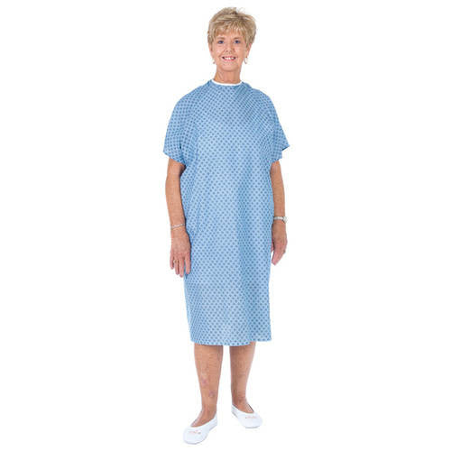 Essential Medical Supply Essential Medical Supply C3009 Standard Gown Print Medical White Smoke