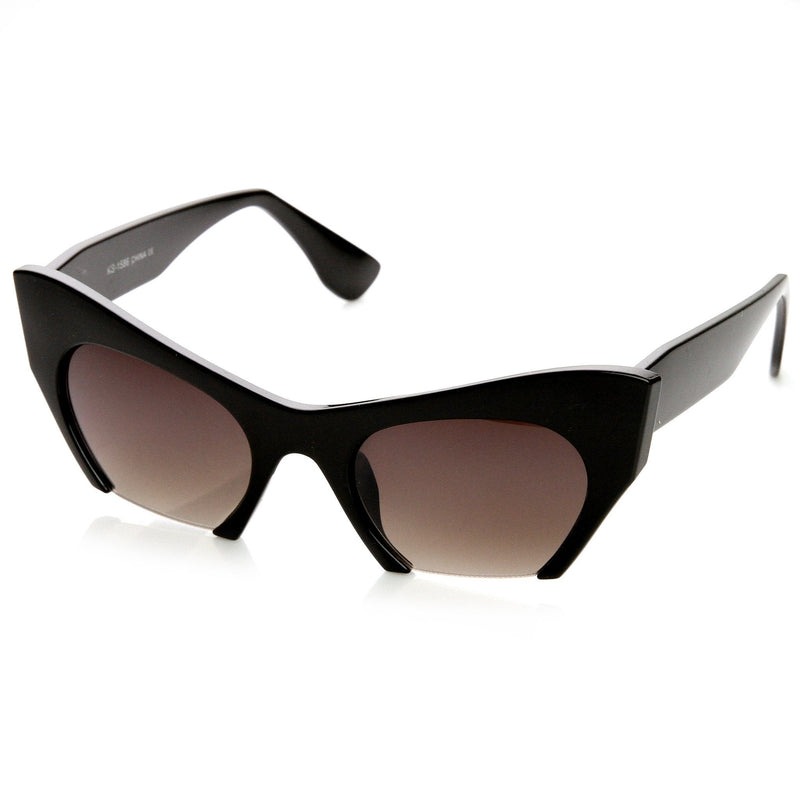 zeroUV Women's Modern Cat Eye Bottom Cut Sunglasses 9232 Sunglasses White Smoke Black,Tortoise,White